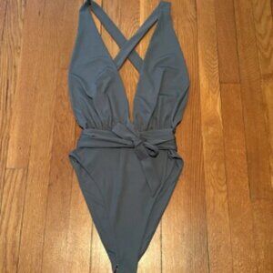 NWT Tala Hamptons Multiway deep V plunge one piece bathing suit in Cactus Green